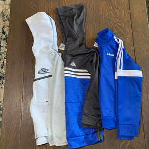 Lot Of 3 Adidas Nike Zip Hoodies Jackets Boys Size 7 Play Back To School